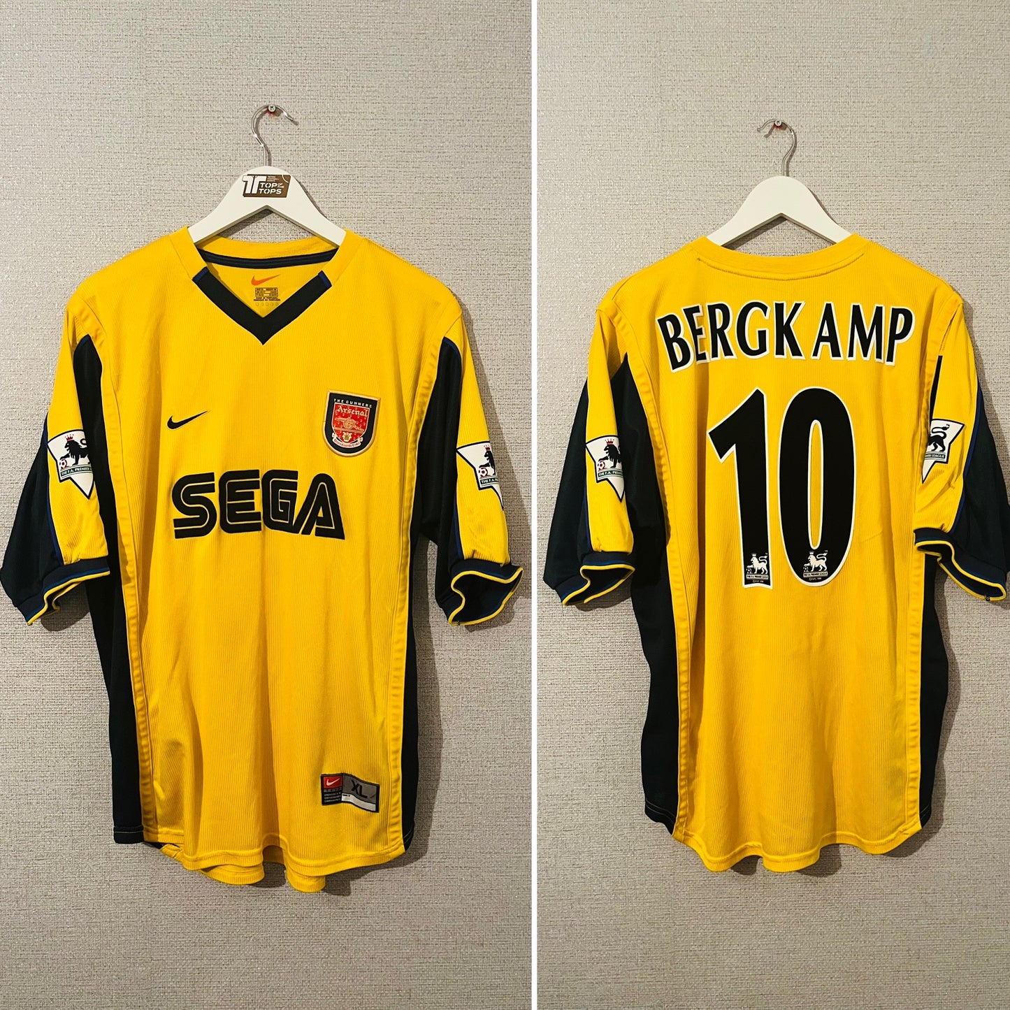 Arsenal away football shirt 1999/2001 Bergkamp XL