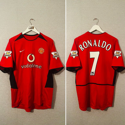 Manchester United home football shirt 2003/04 CR7 medium
