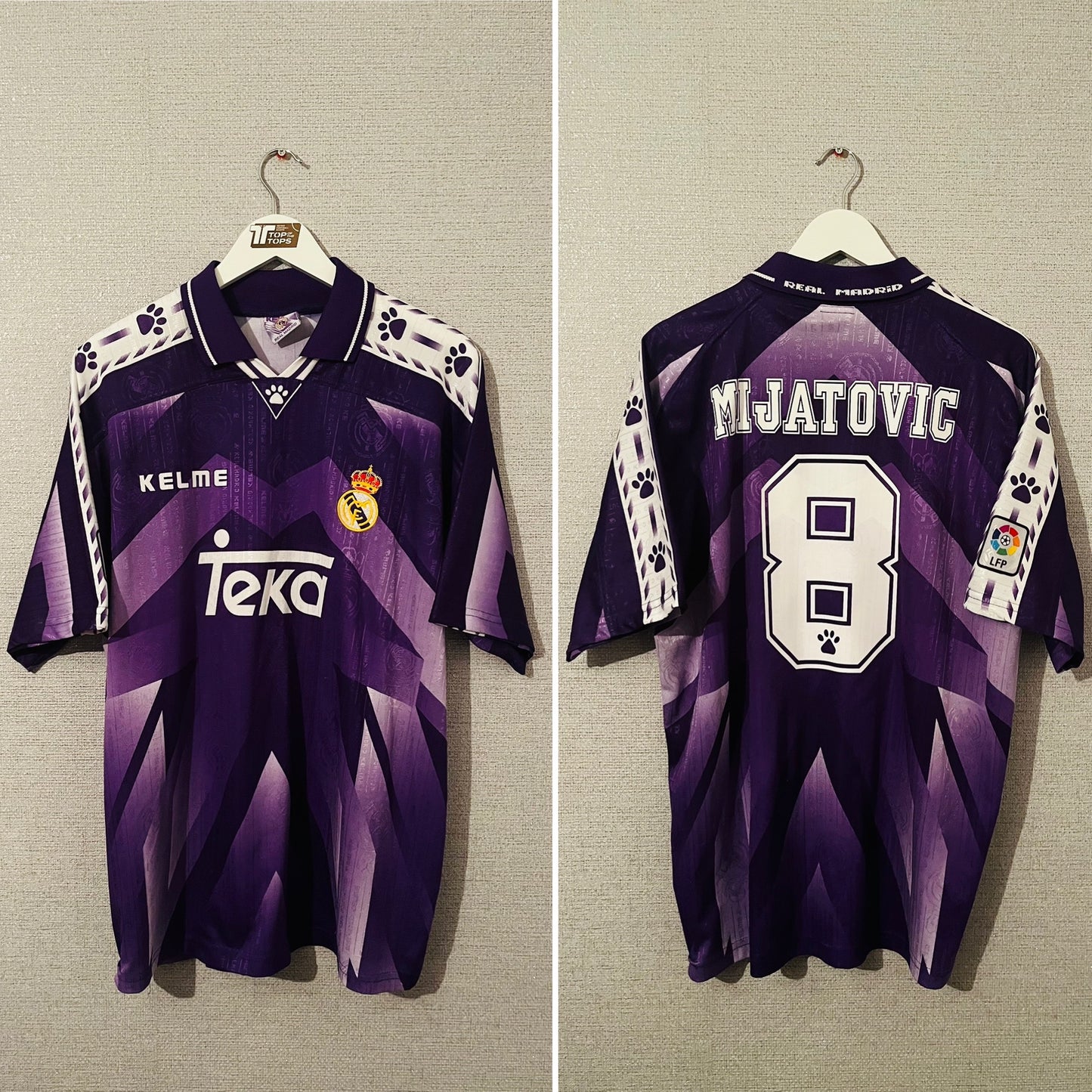 Real Madrid away football shirt 1996/97 Mijatovic XL