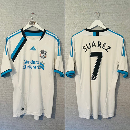 Liverpool third football shirt 2011/12 Suarez Large
