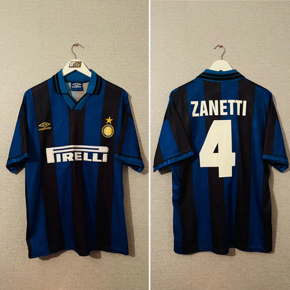 Inter Milan home football shirt 1995/96 Zanetti Large
