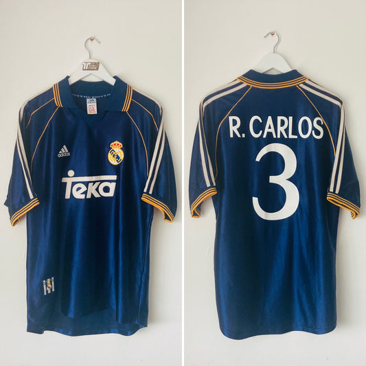 Real Madrid away football shirt 1998/99 Carlos Medium