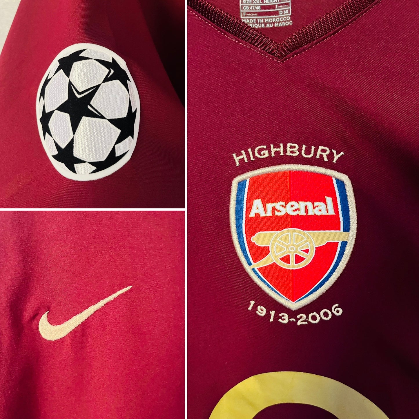 Arsenal home football shirt 2005/06 Bergkamp XXL