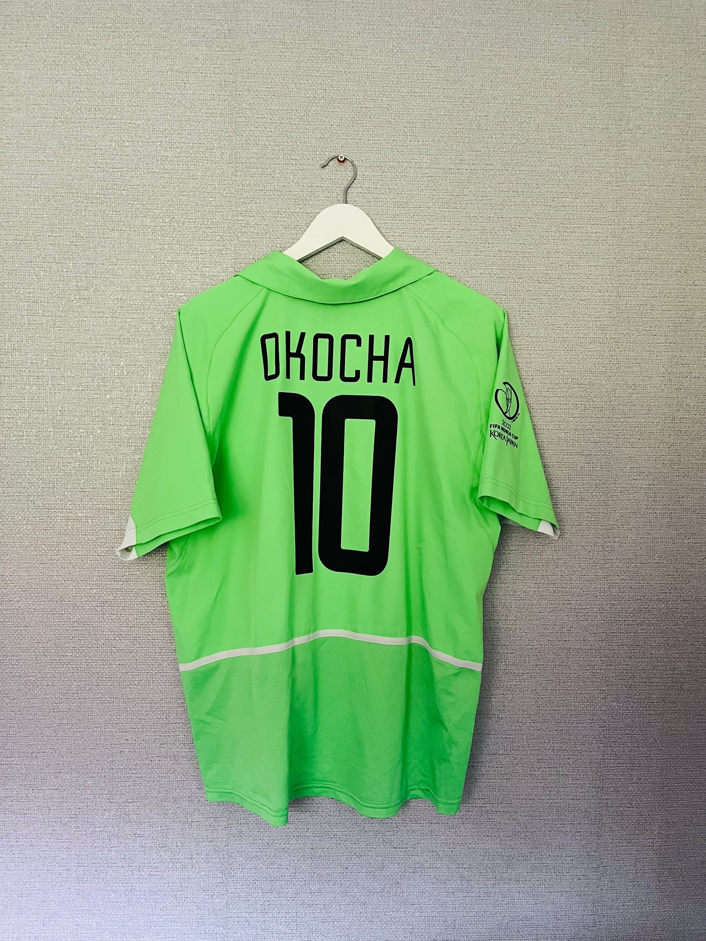 Nigeria home football shirt         W/C 2002 Okocha Large