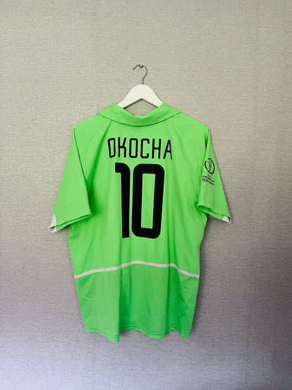 Nigeria home football shirt         W/C 2002 Okocha Large