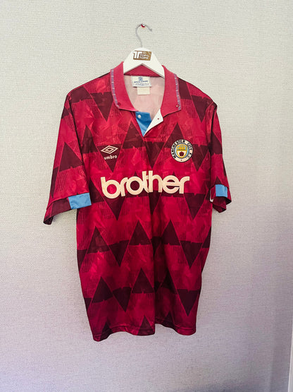 Manchester City away football shirt 1990/92 XL