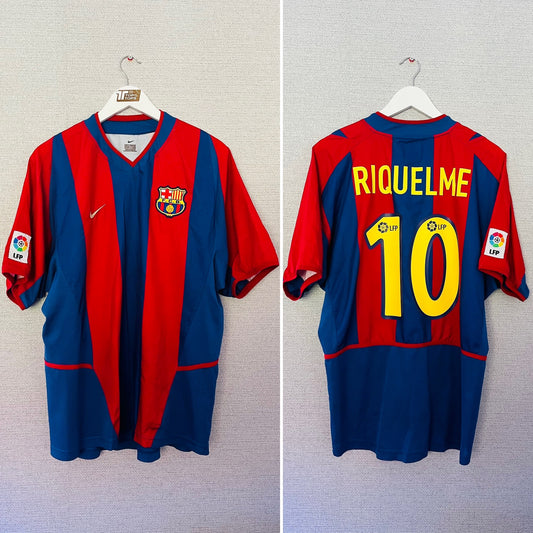 Barcelona home football shirt 2002/03 Riquelme Large