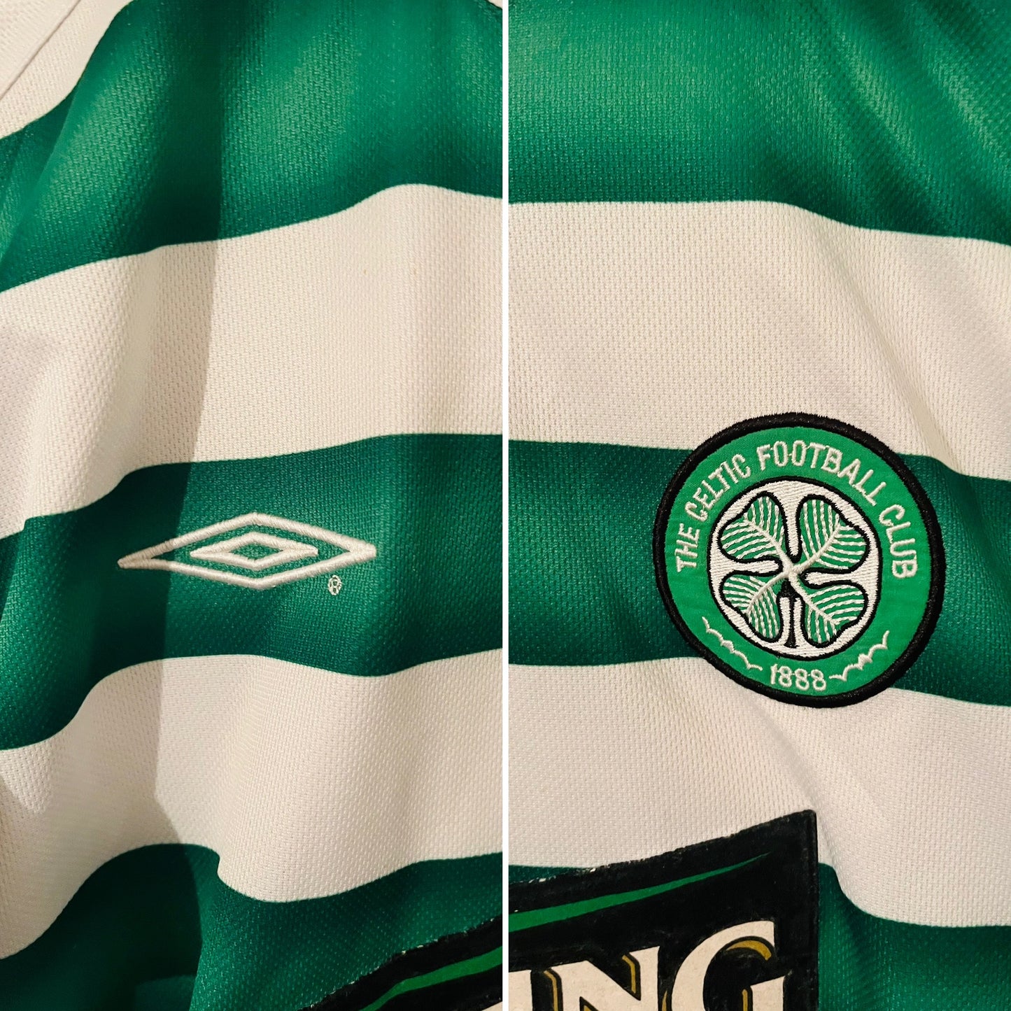 Glasgow Celtic home football shirt 2003/04 Larsson Medium