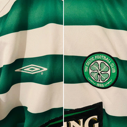Glasgow Celtic home football shirt 2003/04 Larsson Medium