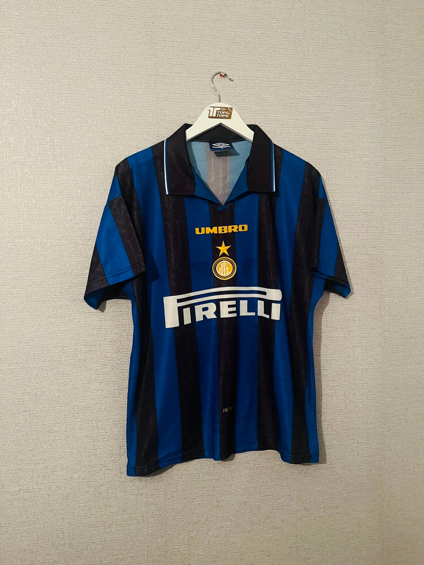 Inter Milan home football shirt 1996/97 Djorkaeff Medium