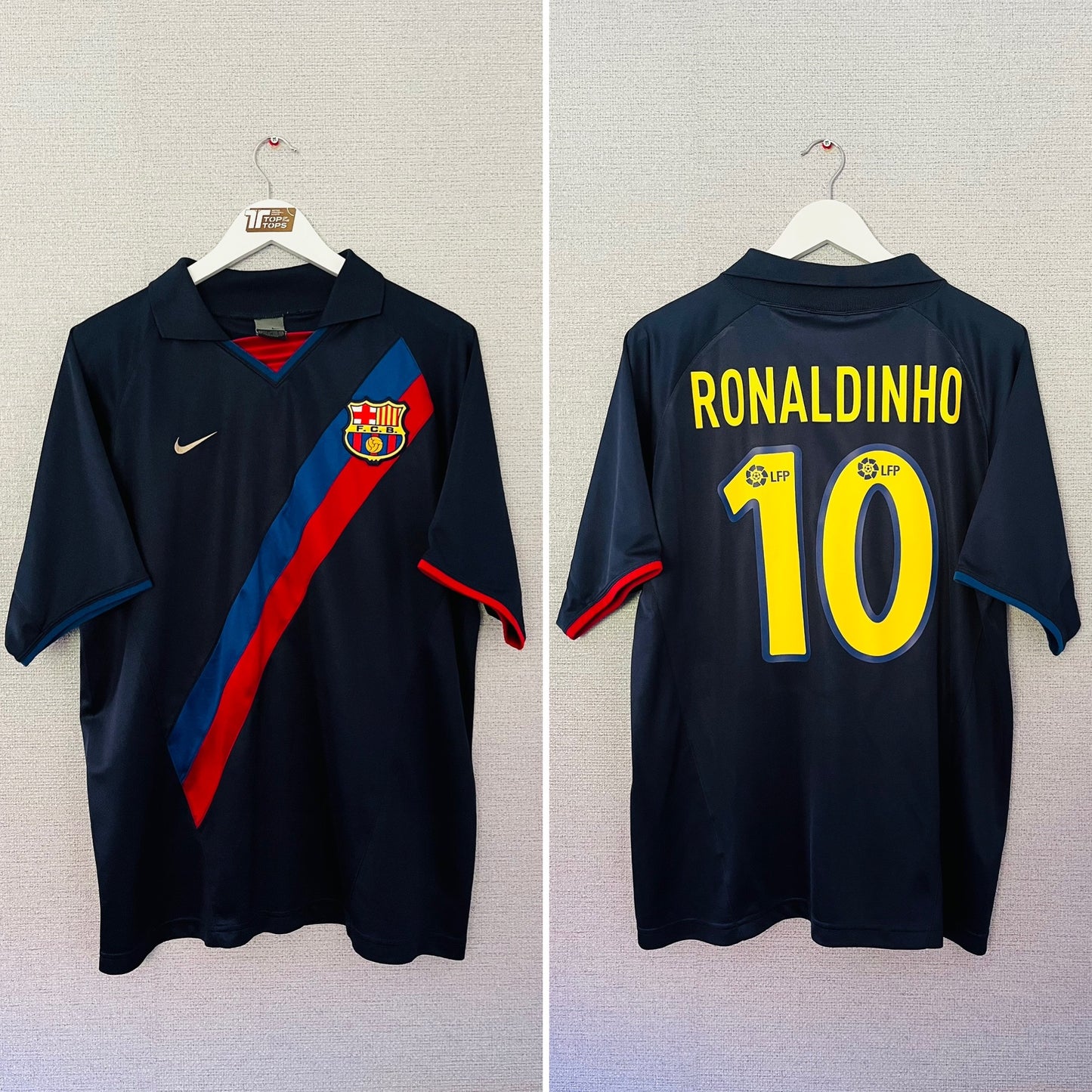 Barcelona away football shirt 2003/04 Ronaldinho Large