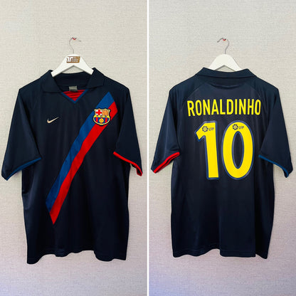 Barcelona away football shirt 2003/04 Ronaldinho Large