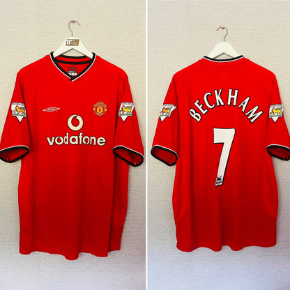 Manchester United home football shirt 2000/01 Beckham XL