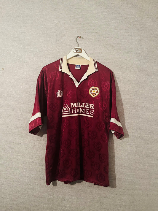 Heart of Midlothian Hearts home football shirt 1991/92 XL
