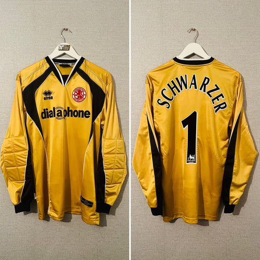 Middlesbrough goalkeeper football shirt 2003/04 Schwarzer Medium