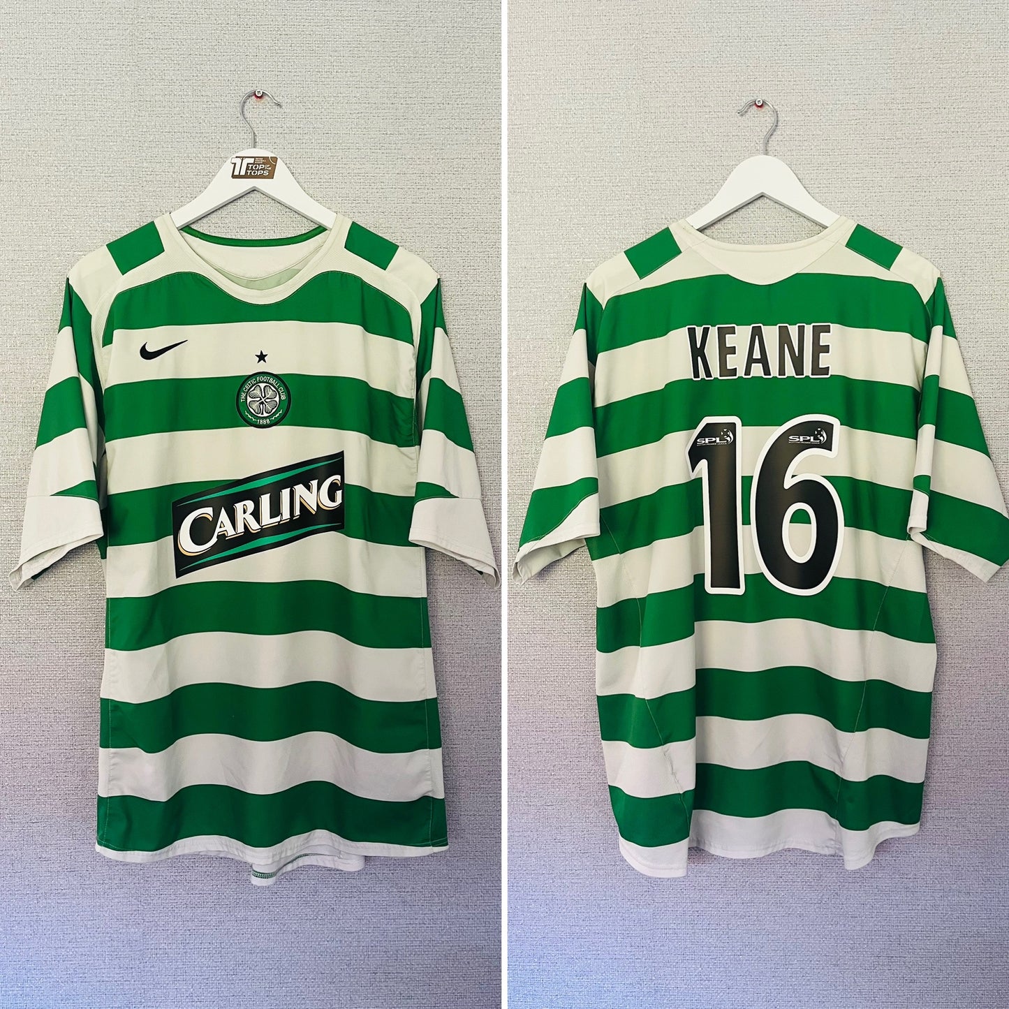 Glasgow Celtic home football shirt 2005/06 Keane XL