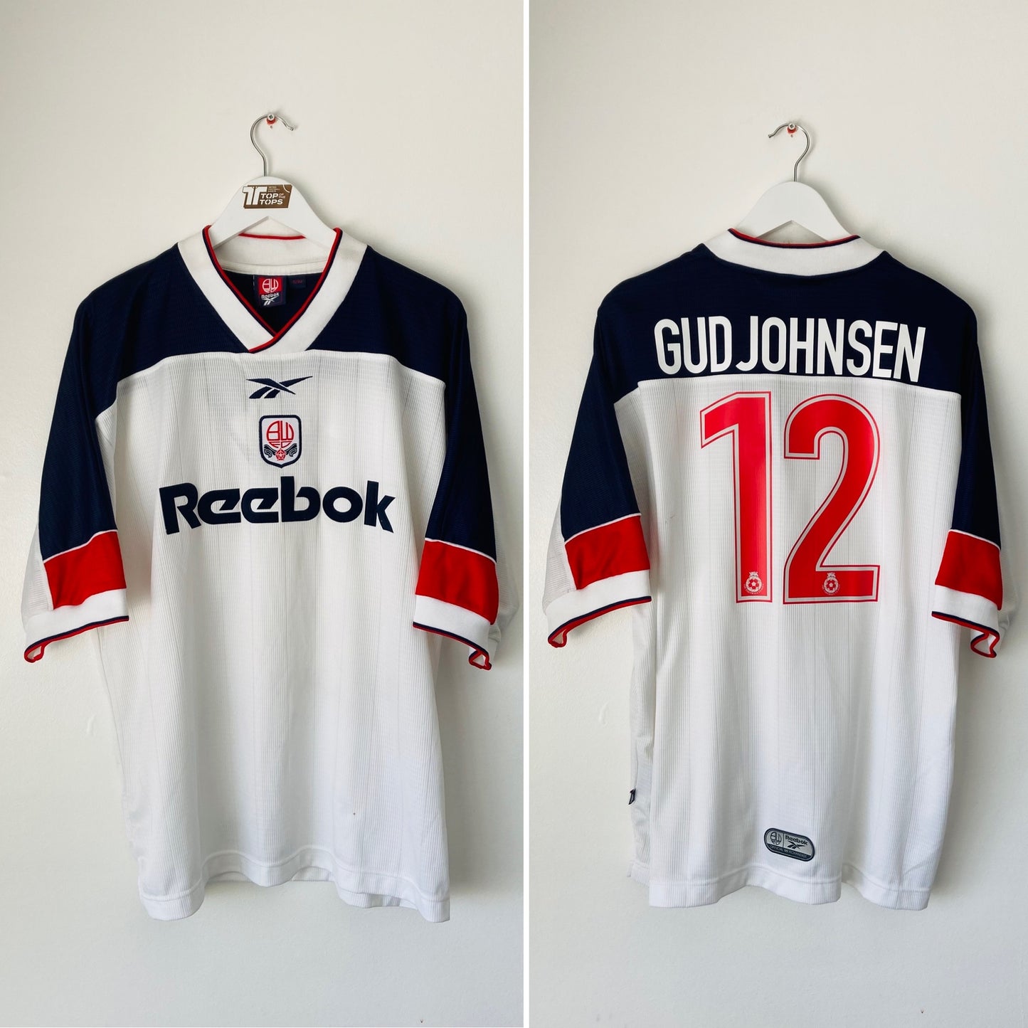 Bolton Wanderers home football shirt 1999/2001 Gudjohnsen BNWTs
