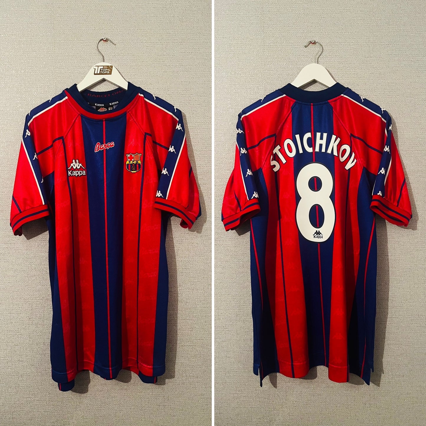 Barcelona home football shirt 1997/98 Stoichkov XL