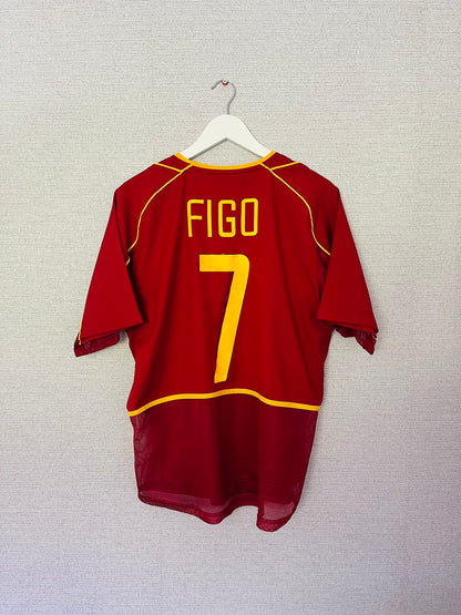 Portugal home football shirt 2002/04 Figo Medium
