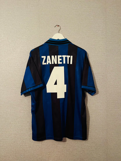 Inter Milan home football shirt 1995/96 Zanetti Large
