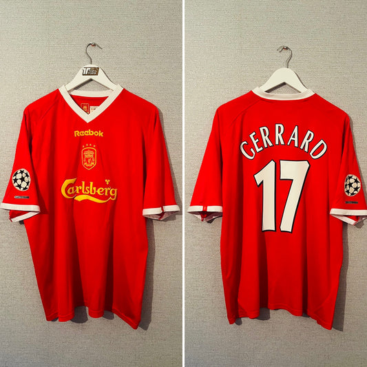 Liverpool home football shirt 2001/03 Gerrard XL