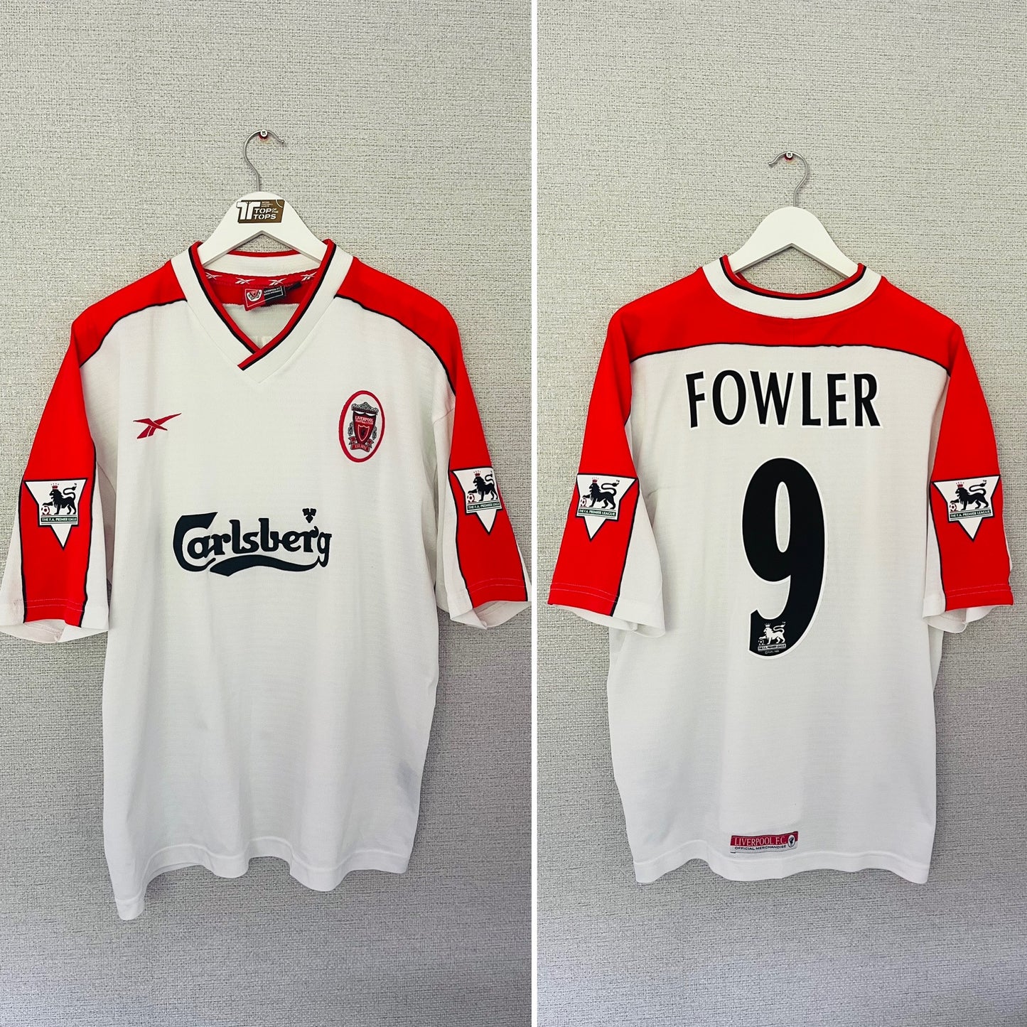 Liverpool away football shirt 1998/2000 Fowler XL