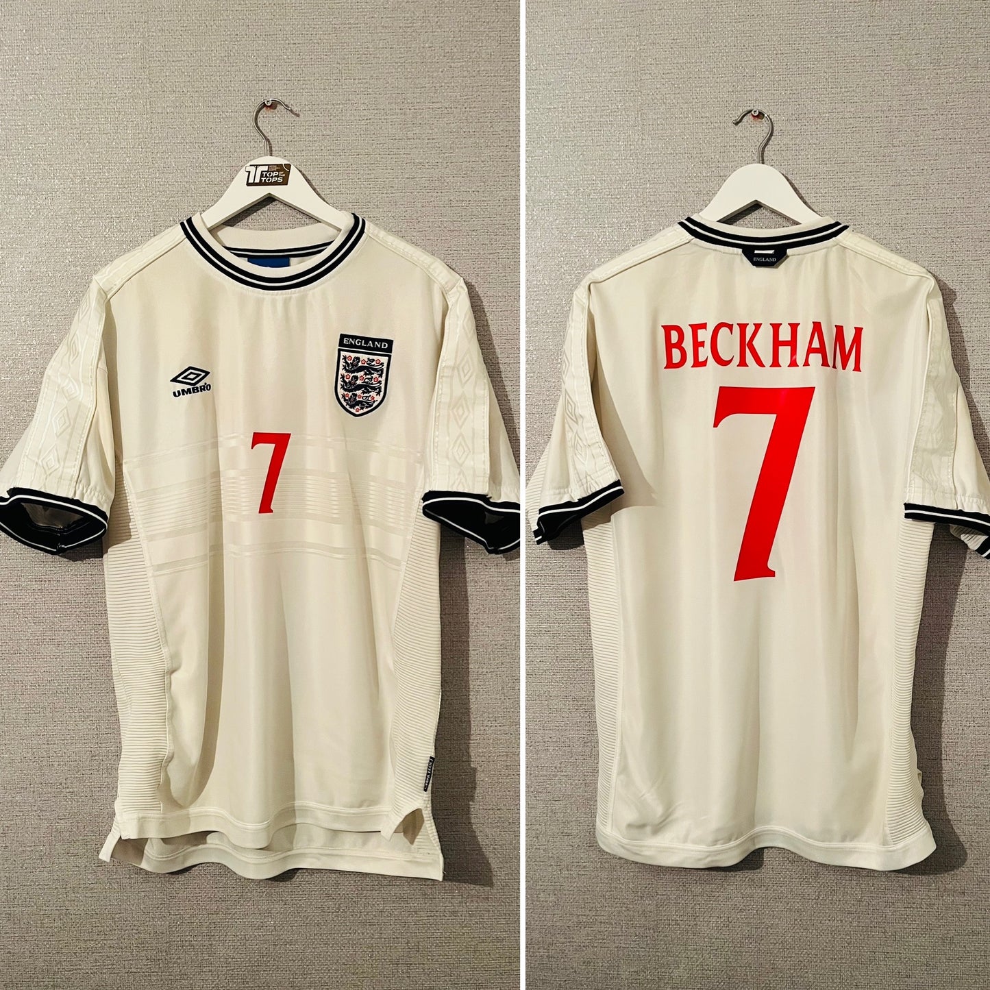 England home football shirt 1999/2000 Beckham XL