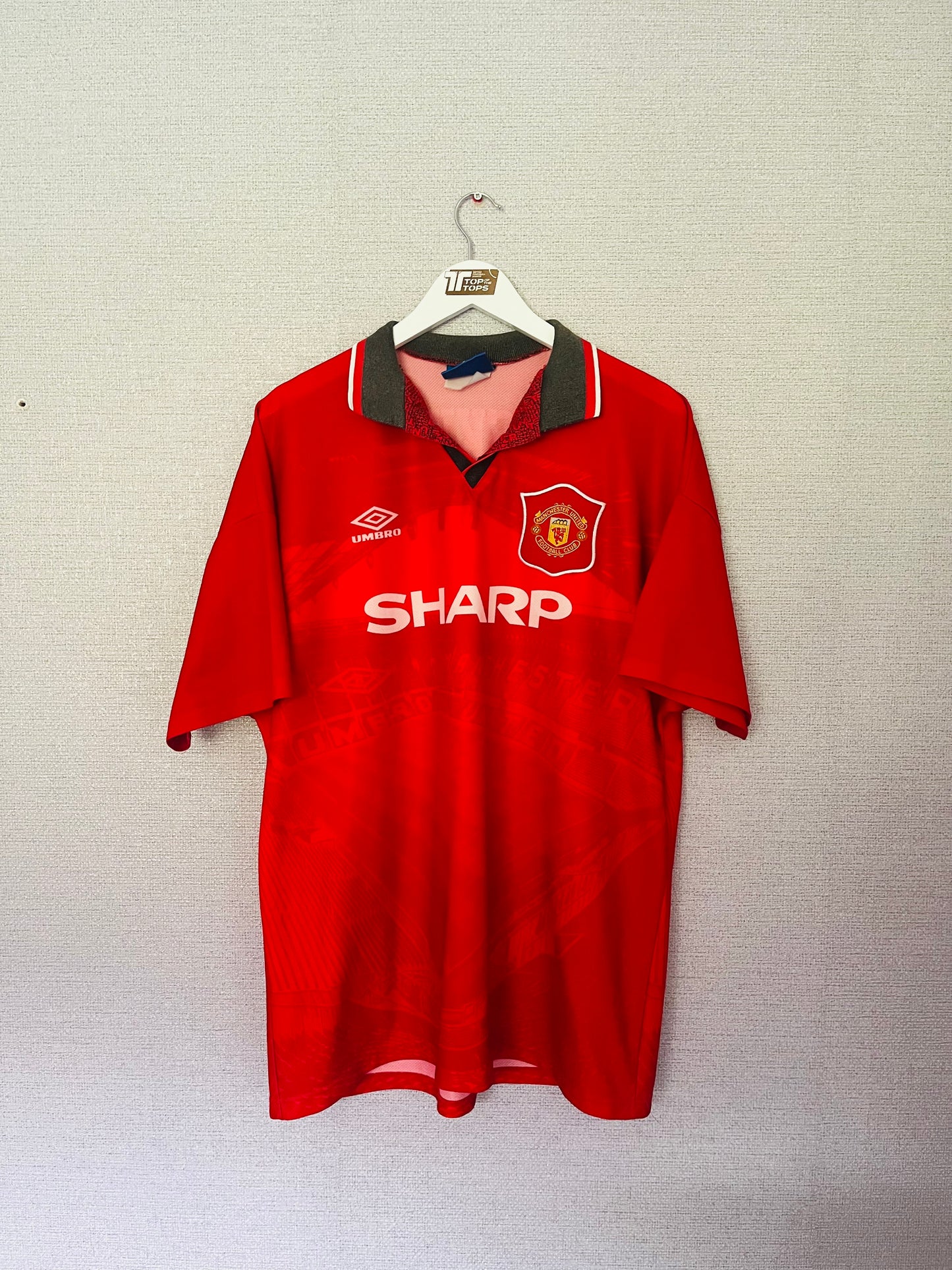 Manchester United home football shirt 1994/96 Beckham XL