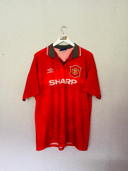 Manchester United home football shirt 1994/96 Beckham XL
