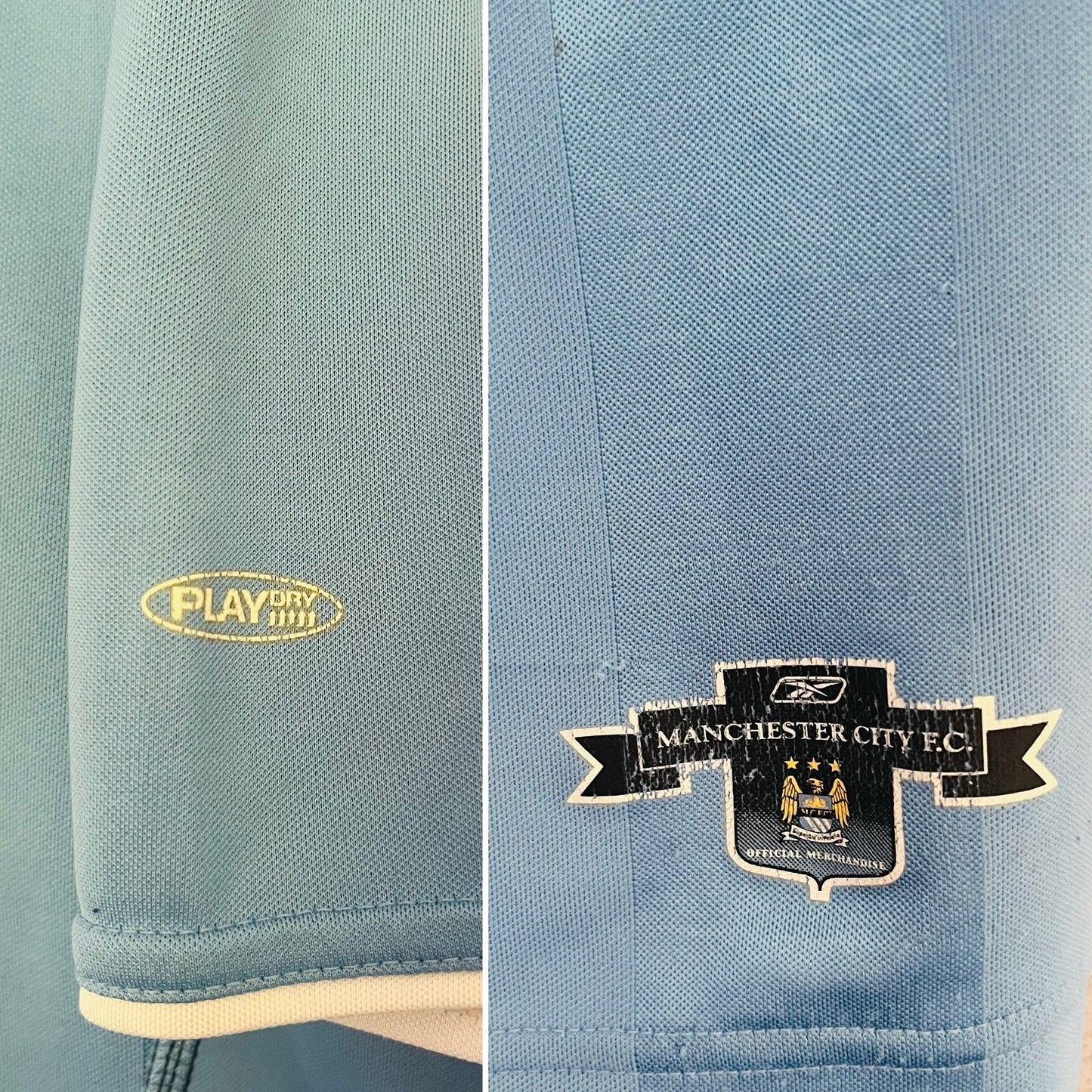 Manchester City home football shirt 2003/04 Wanchope XXL