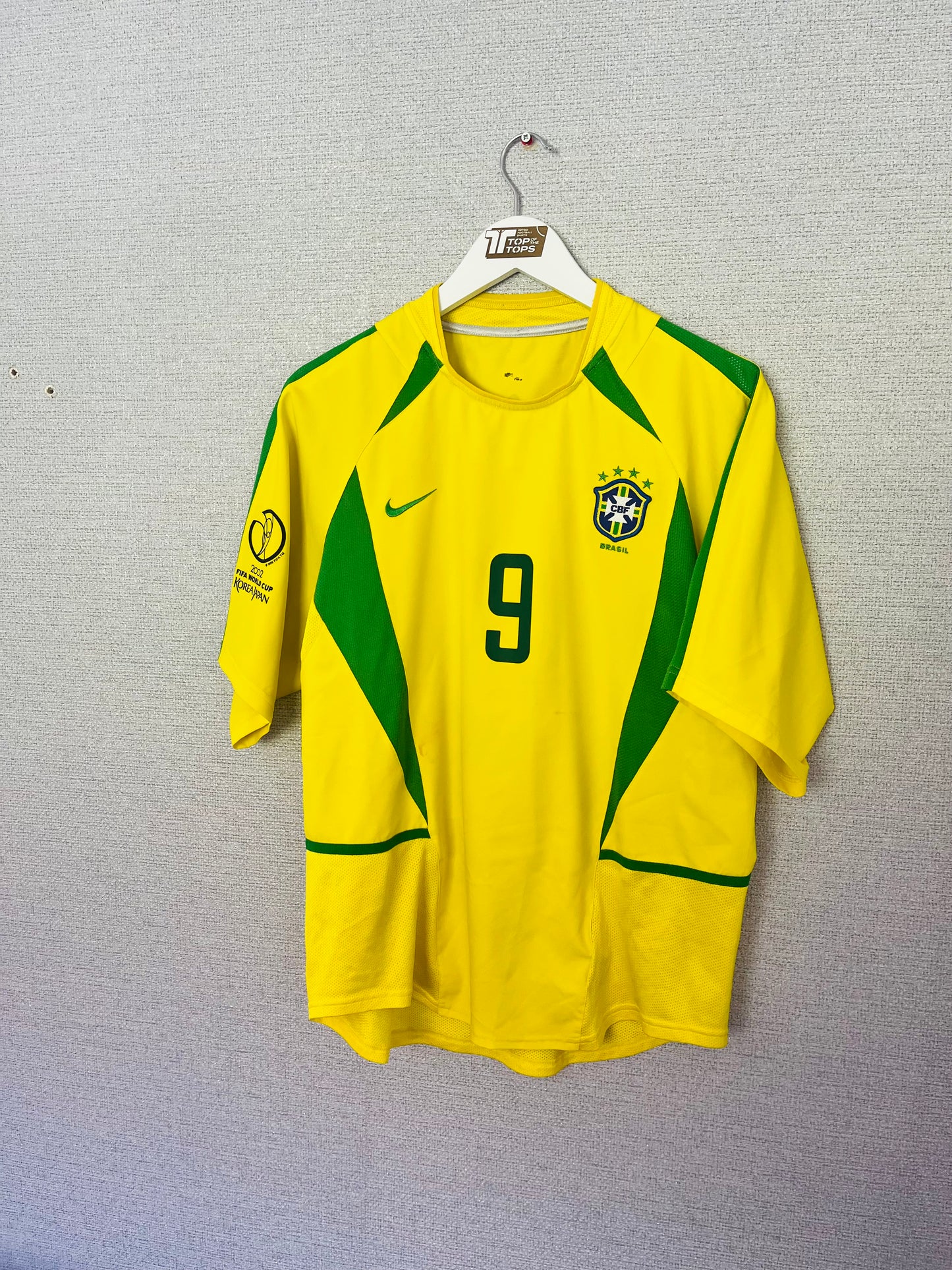 Brazil home football shirt W/C 2002 Ronaldo Medium