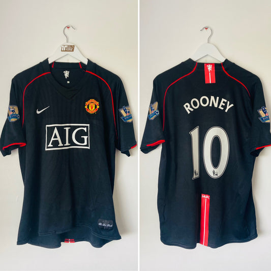 Manchester United away football shirt 2007/08 Rooney Large