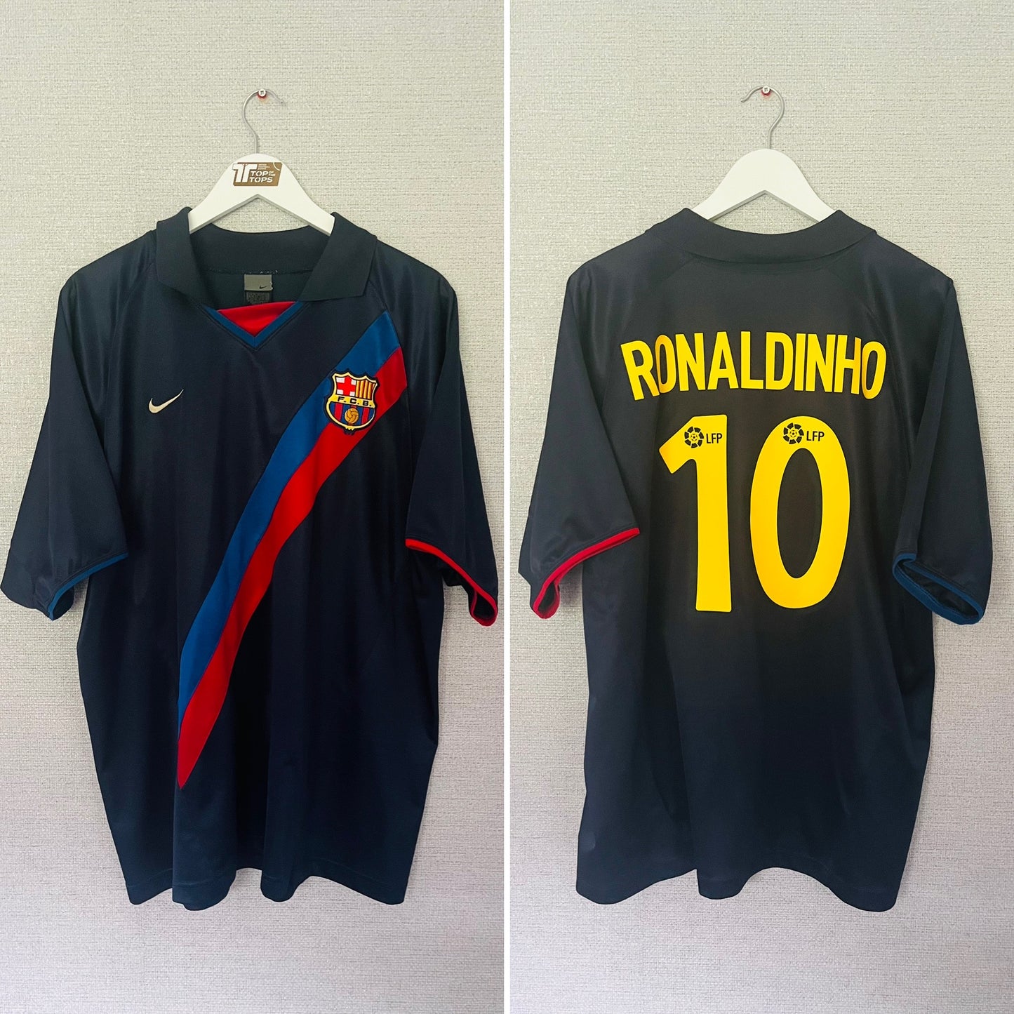 Barcelona away football shirt 2003/04 Ronaldinho XL