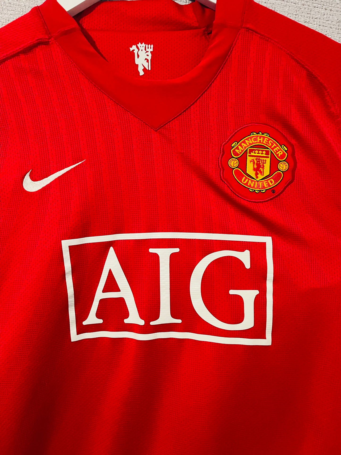 Manchester United home football shirt 2007/08 CR7 Large