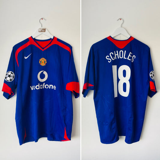 Manchester United away football shirt 2005/06 Scholes XL