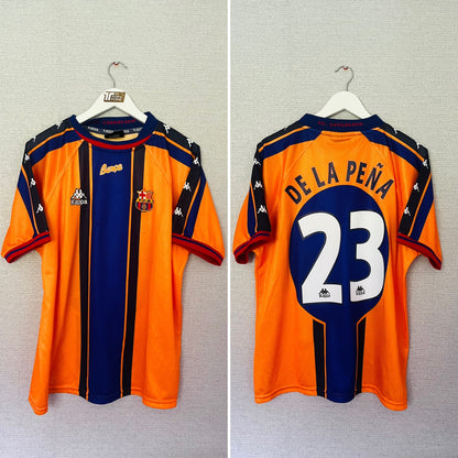 Barcelona away football shirt 1997/98 De La Pena Large