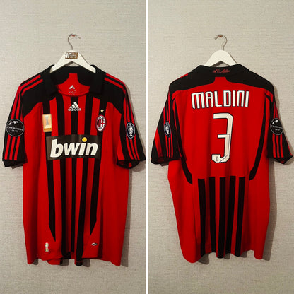 AC Milan home football shirt 2007/08 Maldini XL