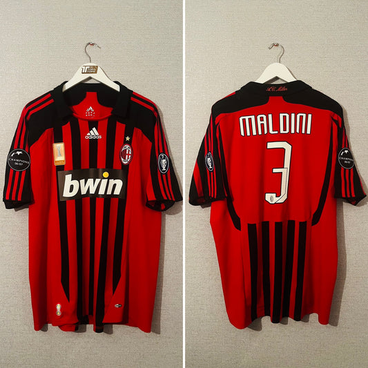 AC Milan home football shirt 2007/08 Maldini XL
