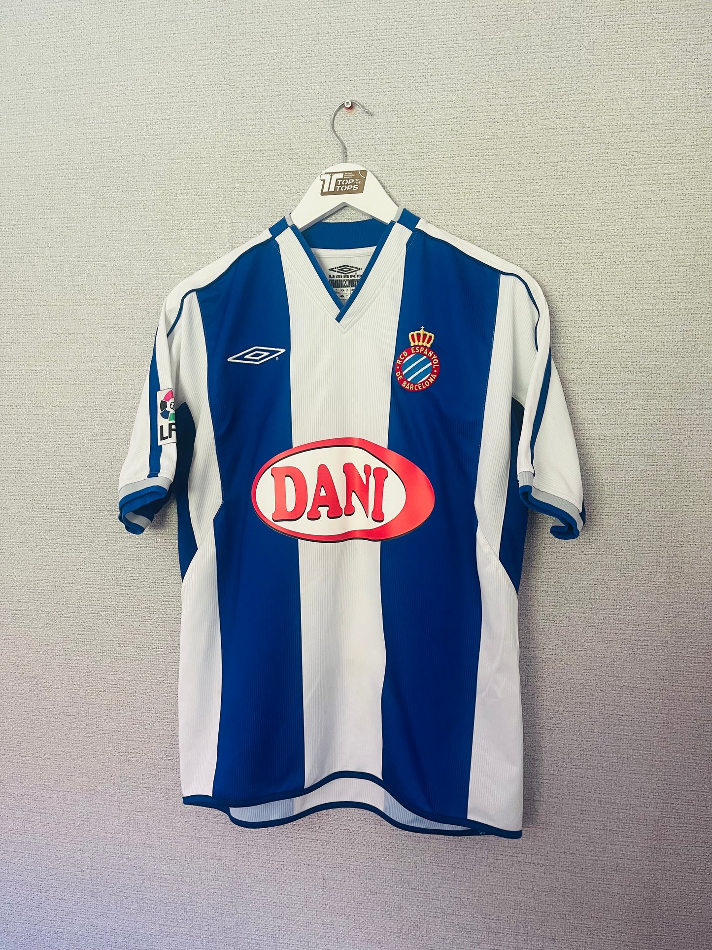 Espanyol home football shirt 2003/04 Pochettino Medium