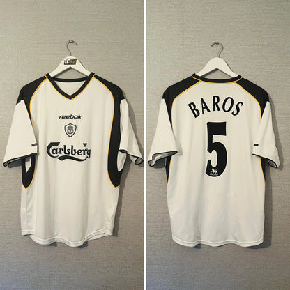 Liverpool away football shirt 2001/03 Baros Large