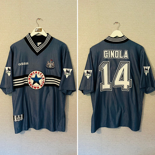 Newcastle United away football shirt 1996/97 Ginola Large