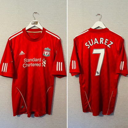 Liverpool home football shirt 2010/12 Suarez Large