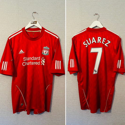 Liverpool home football shirt 2010/12 Suarez Large