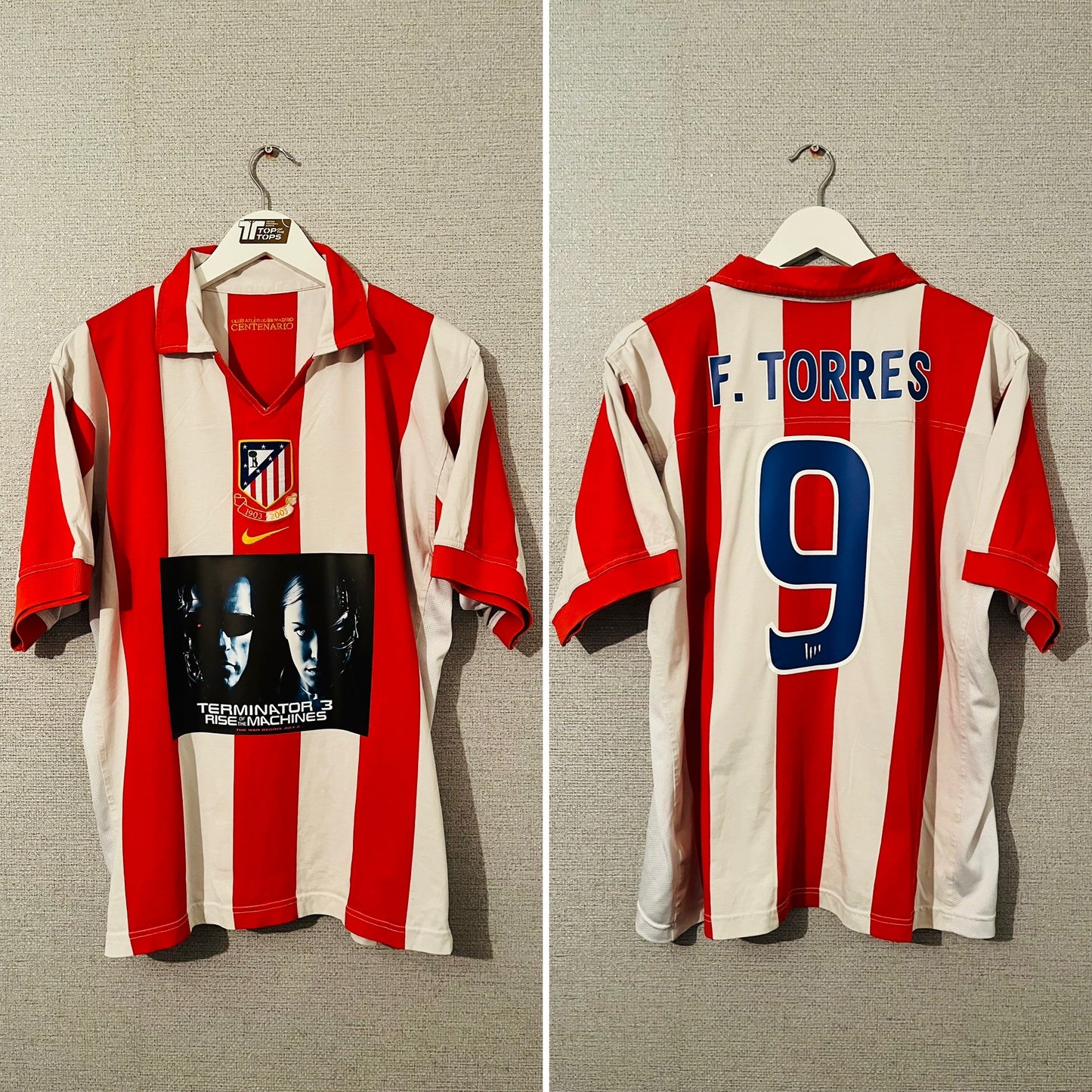 Atletico Madrid home centenary football shirt 2003/04 Torres Large
