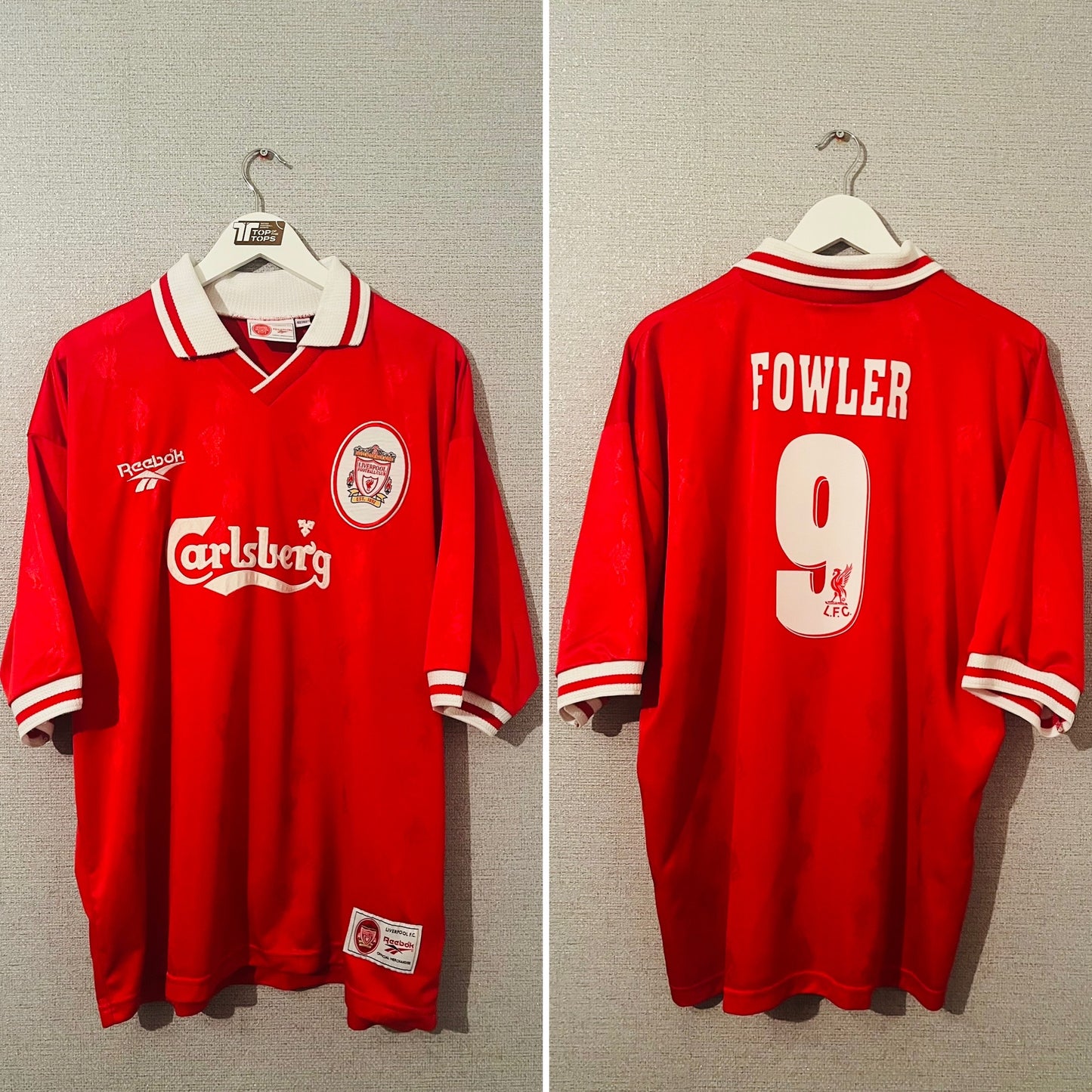 Liverpool home football shirt 1996/97 Fowler XXL