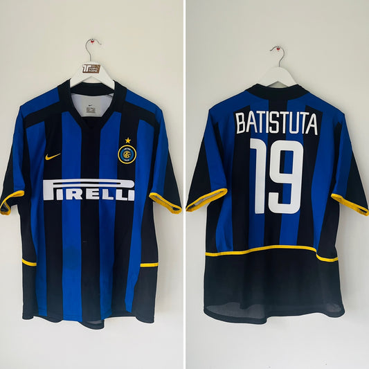Inter Milan home football shirt 2002/03 Batistuta Medium