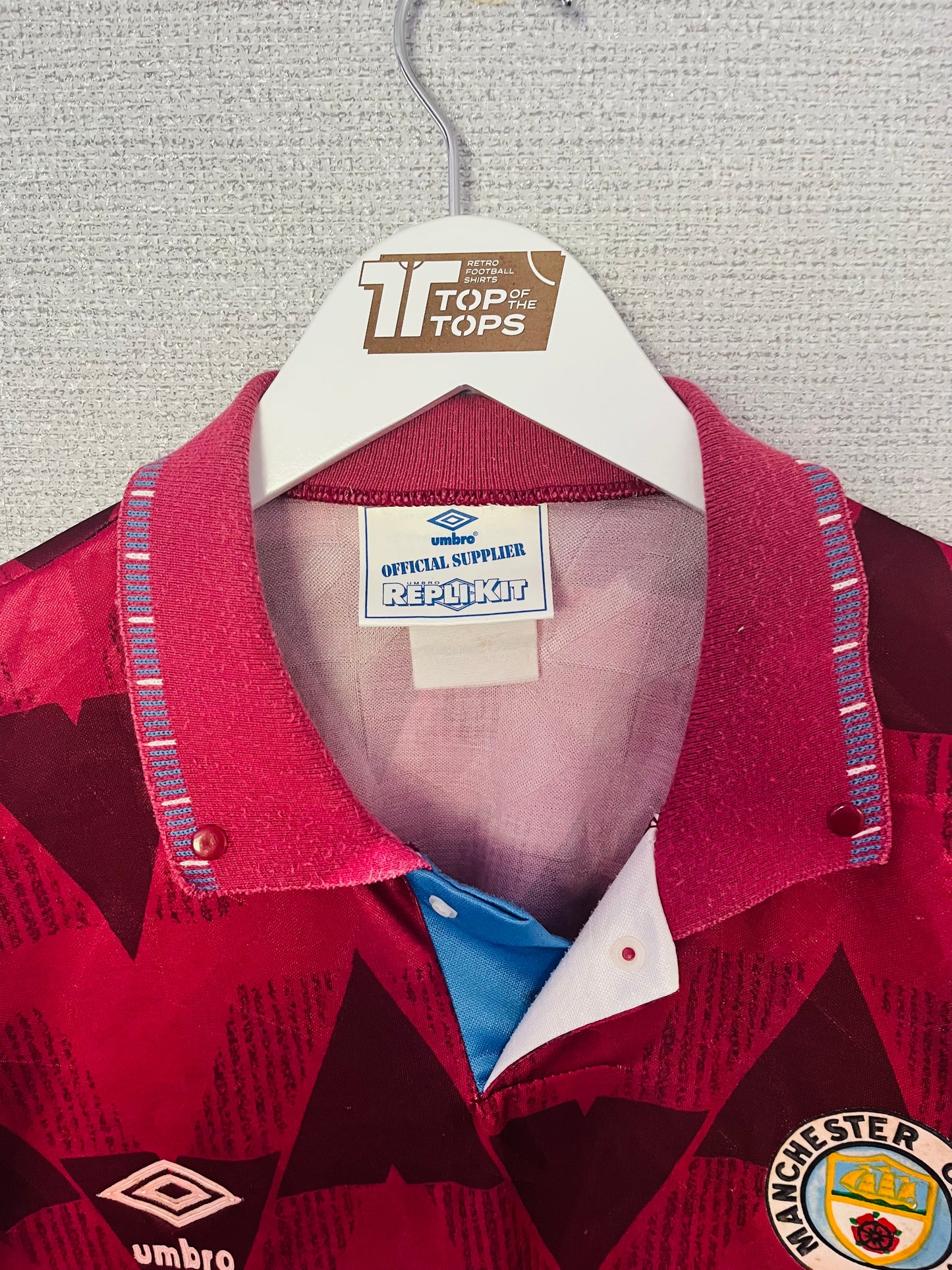 Manchester City away football shirt 1990/92 XL