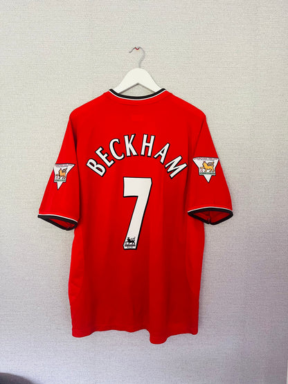 Manchester United home football shirt 2000/01 Beckham XL