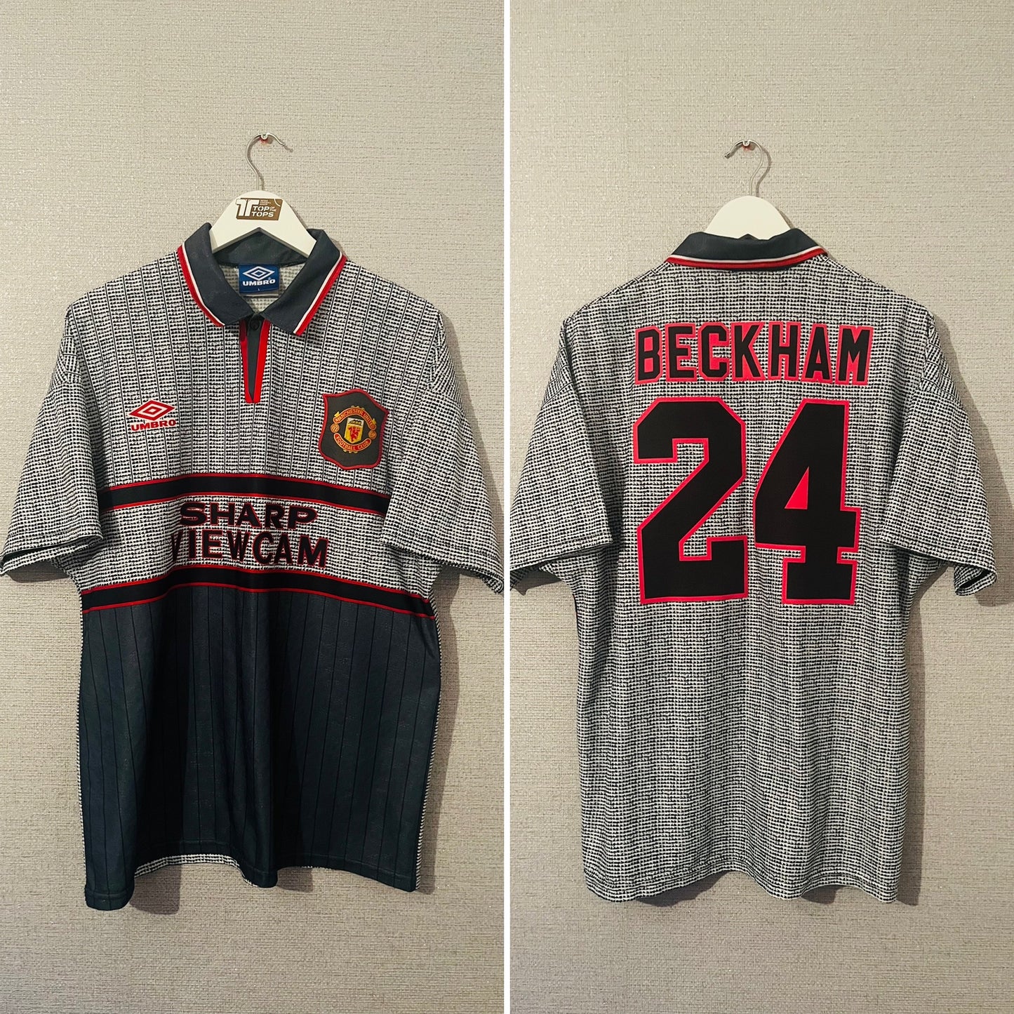 Manchester United away football shirt 1995/96 Beckham Large