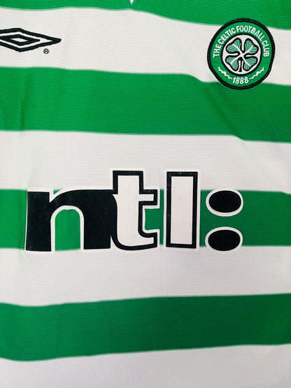 Glasgow Celtic home football shirt 2001/03 Larsson XL
